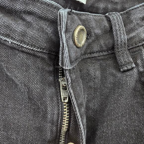 Zara Women's Distressed Raw Hem Cropped Bootcut Mid Rise Jeans Black Size 6 - Picture 5 of 12